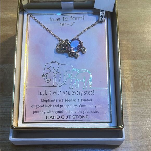Unbranded Jewelry - #1169+ True to Form Elephant Necklace with Hand Cut Stone